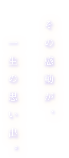 その感動が、一生の思い出。
